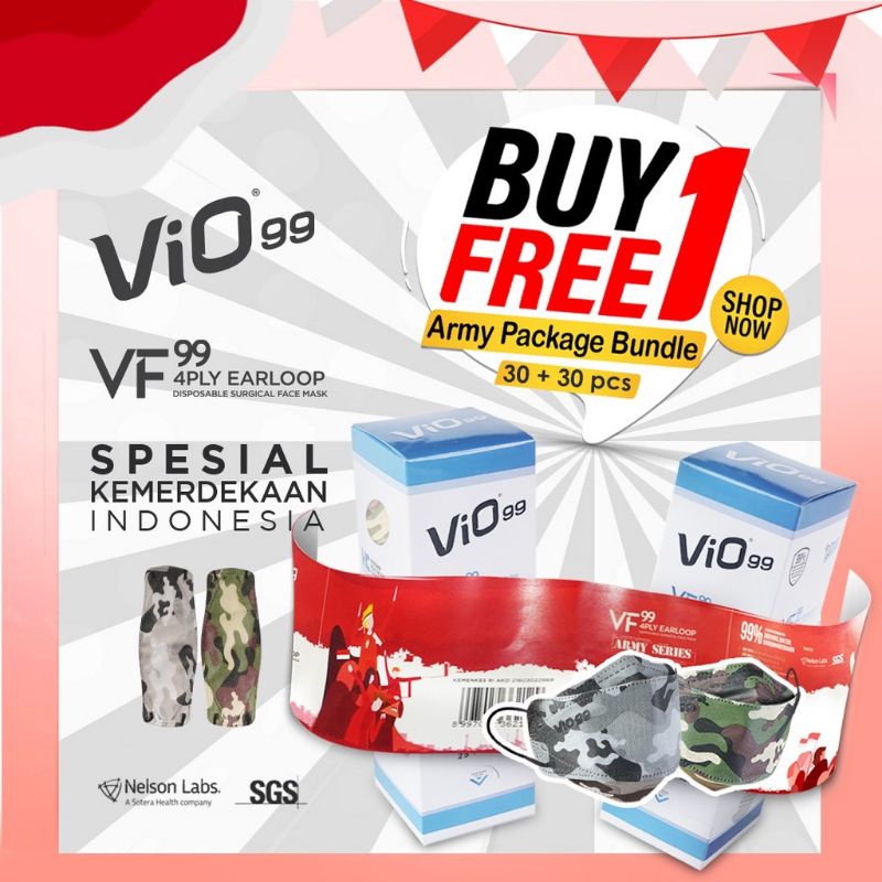 BUY 1 GET 1 FREE MASKER KF94 DEWASA MOTIF TENTARA TNI ABRI ANGKATAN LAUT DARAT UDARA EDISI TERBATAS 