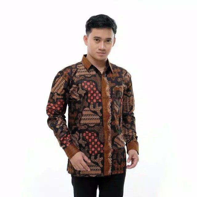 Manggar Batik Jumbo Hrb118 A Hitam Coklat Kemeja Batik Pria Pendek Premium Besar Xxxl 3l 4l 5l