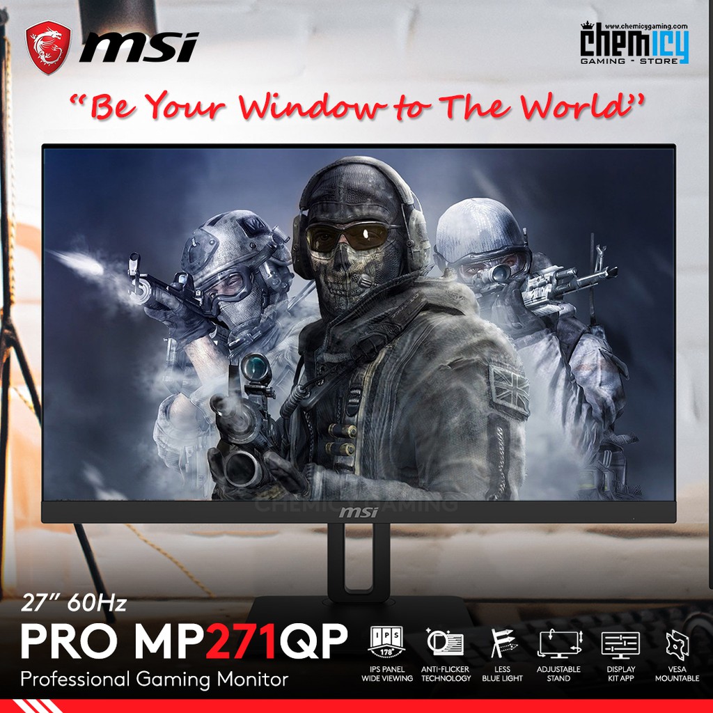 MSI Pro MP271QP 27 inch 60Hz WQHD Gaming LED Monitor