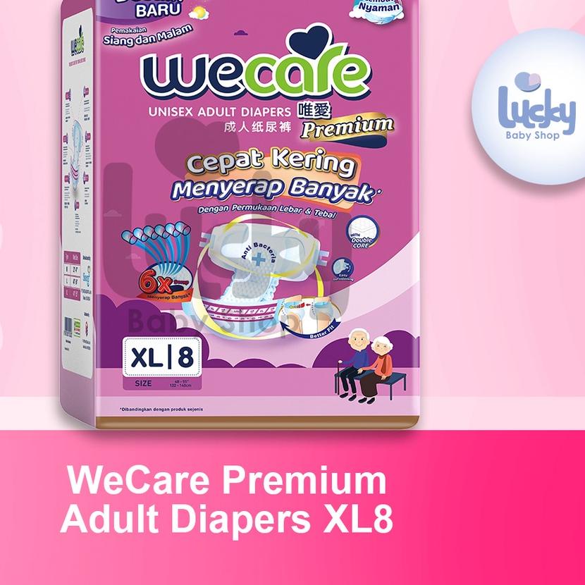 ۝ WECARE PREMIUM ADULT DIAPERS SIZE XL 8 / Popok Dewasa ➣