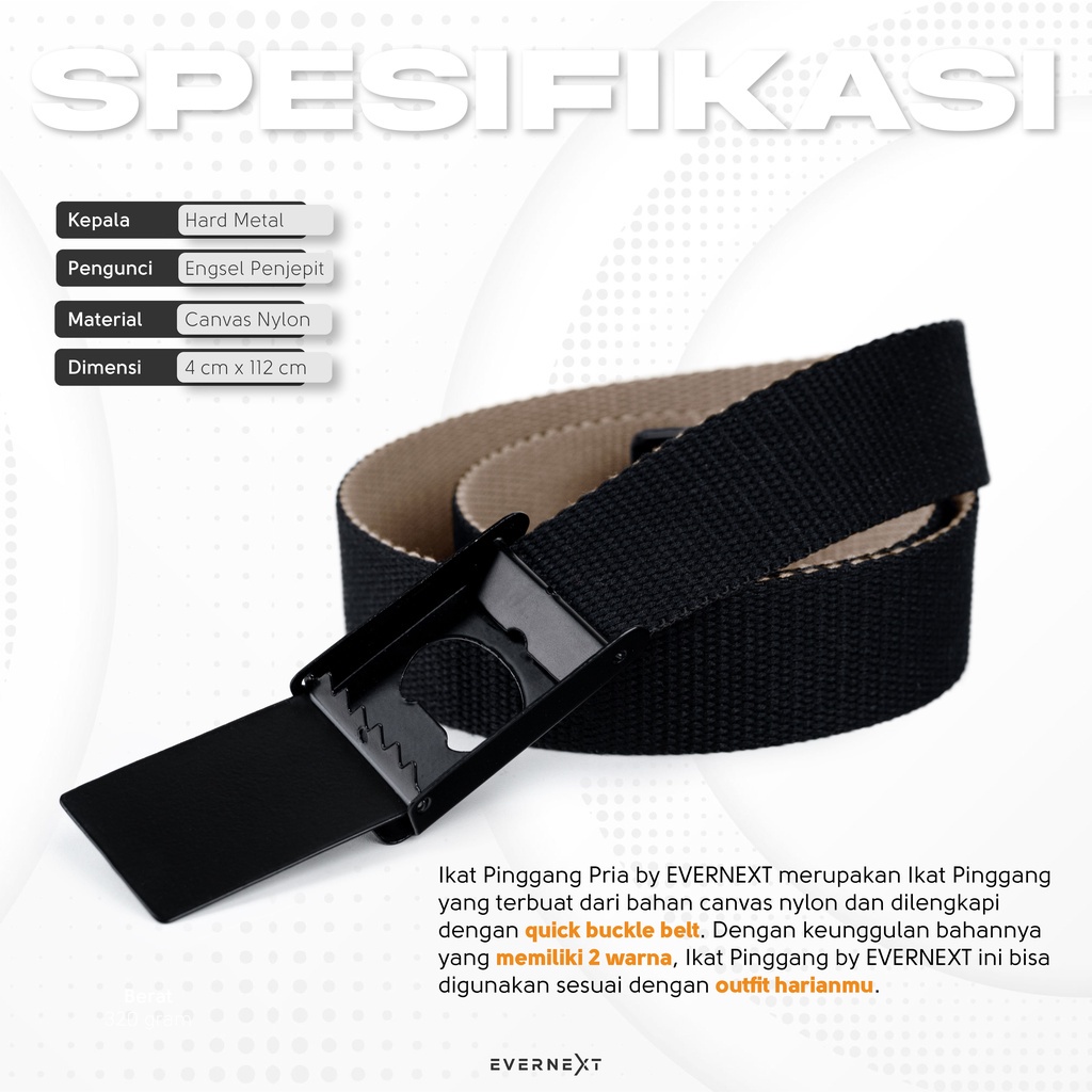 Promo Sabuk ikat pinggang pria bisa bolak balik 2 sisi kualitas distro eksport bahan nylon kanvas high quality belt gesper modern model terbaru anak muda kekinian eksklusift belt kualitas original branded gesper ikat pinggang cowok