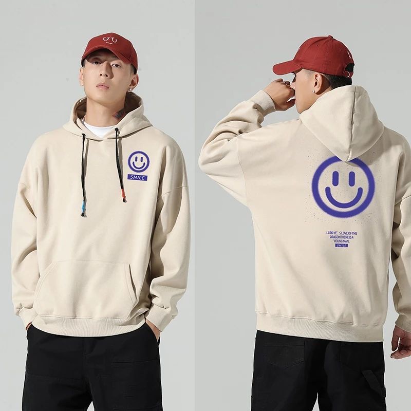 GHOYOUR-  SMILE SWEATSHIRT HARAJUKU OVERSIZED HOODIE