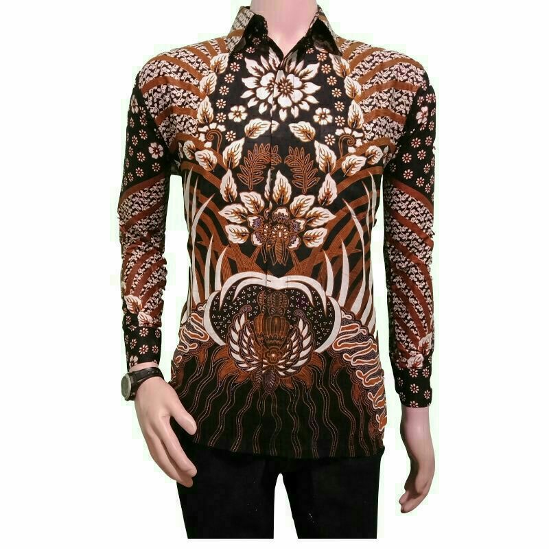 BSWART BATIK HRB026 Kenongo Hem Pendek Padi Pekalongan M L XL Batik Pria MURAH