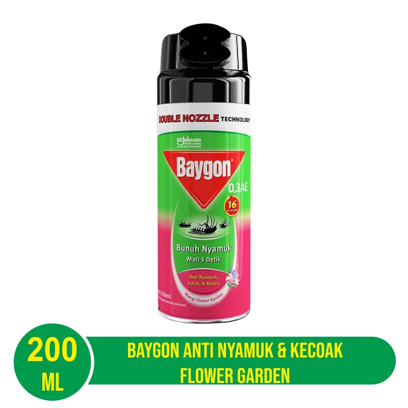 Baygon Aerosol Anti Nyamuk &amp; Kecoak Flower Garden 200ml / 450ml / 600ml