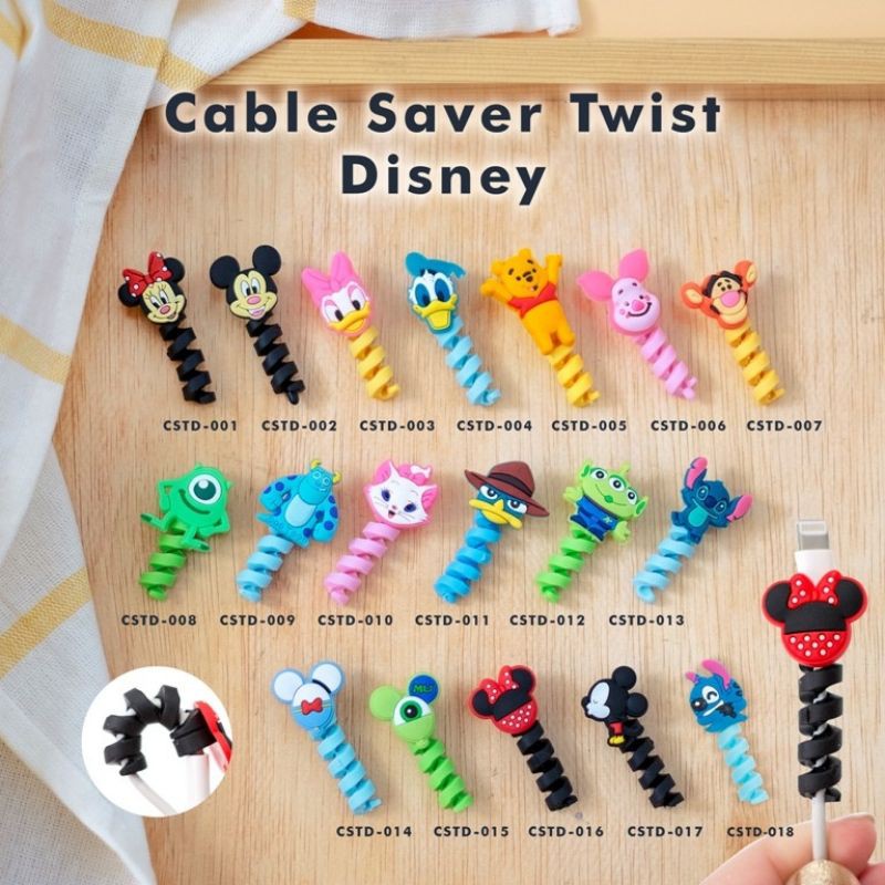 DISNEY - Cable Saver TWIST/ Cable Protector SPIRAL/ Pelindung Ujung Kabel