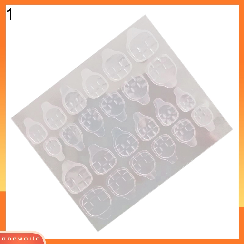 (ONWO) 24pcs / Set Tape Perekat Kuku Palsu Dua Sisi Untuk Nail Art / Manicure