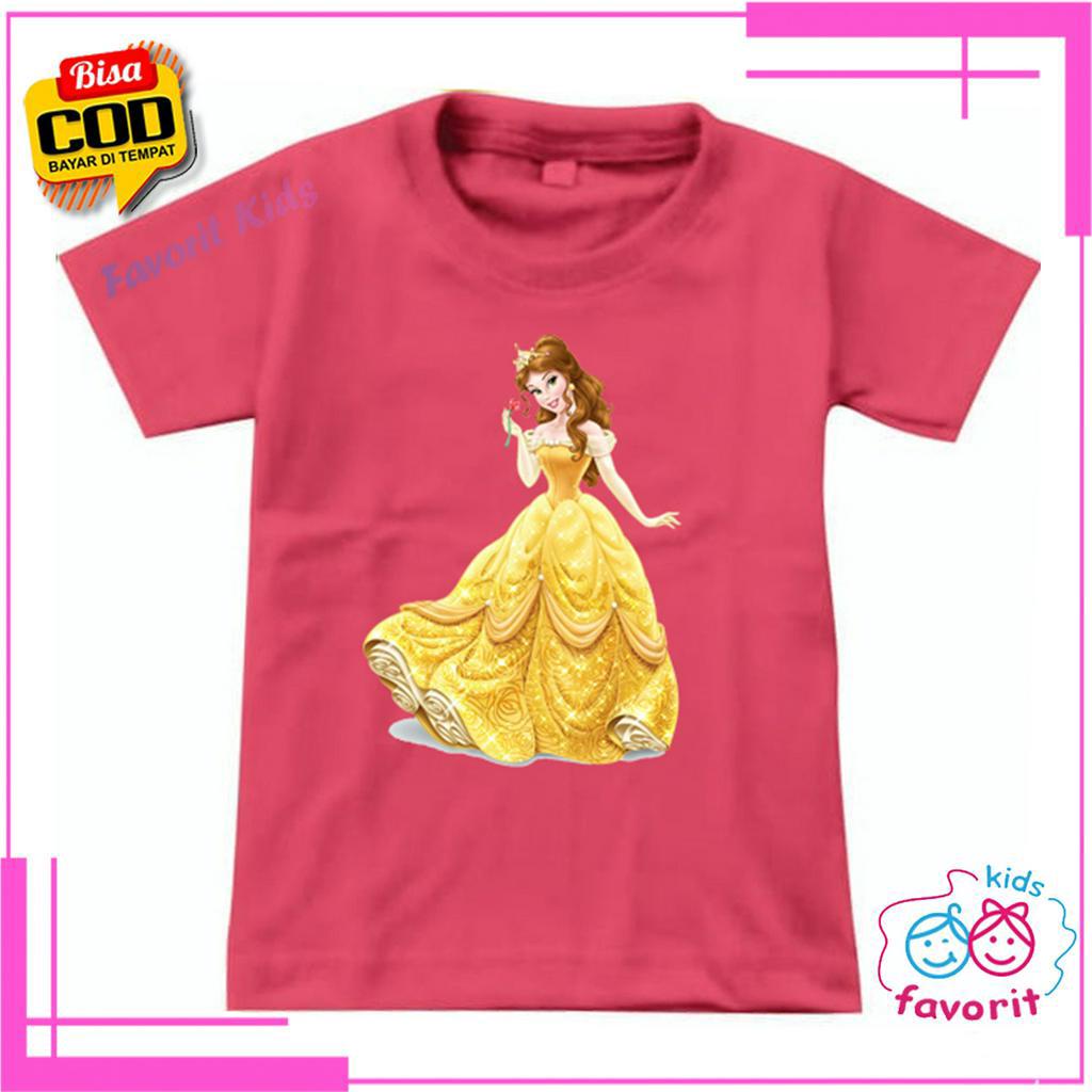 KAOS ANAK PEREMPUAN LENGAN PENDEK MOTIF PRINCESS BELLA