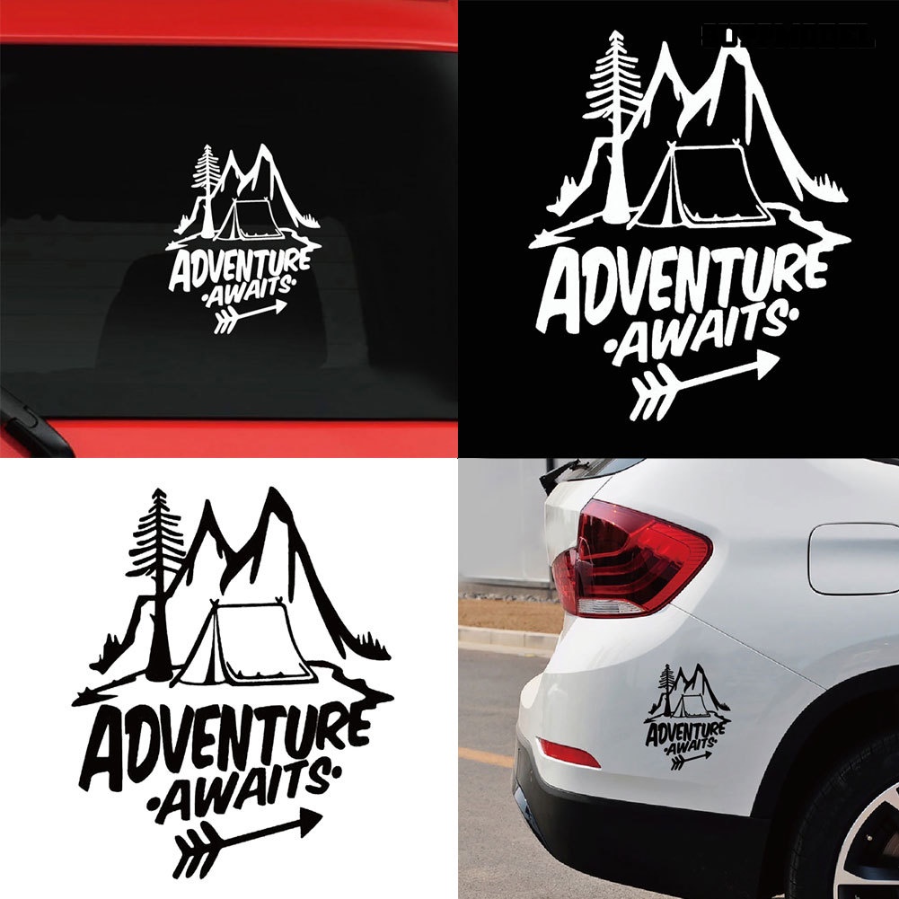 Car Adventure Stiker Mobil Reflektif Motif Gambar Gunung Dan Pohon