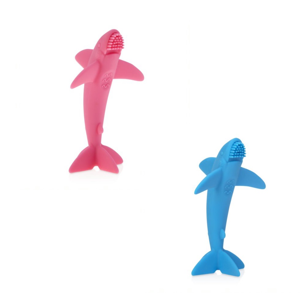 Nuby Baby Teether Shark - Mainan Teether Silikon / Gigitan Bayi 3m+ (Tersedia Varian Warna)