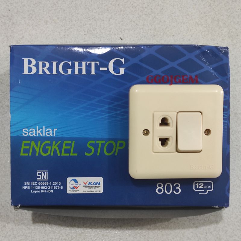 Saklar Engkel + Stop Kontak BRIGHT-G / Saklar Lampu On OFF BRIGHTG