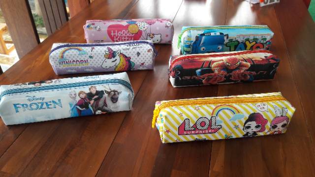 Kotak Tempat Pensil Anak Printing Karakter Model Tabung