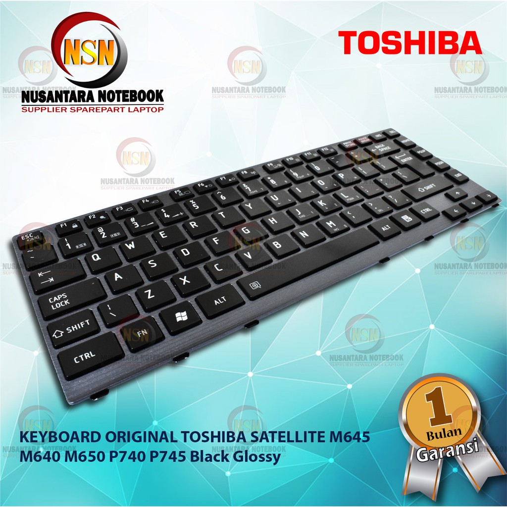 Keyboard Original Toshiba Satellite M640 M645 M650 P740 Black Glossy