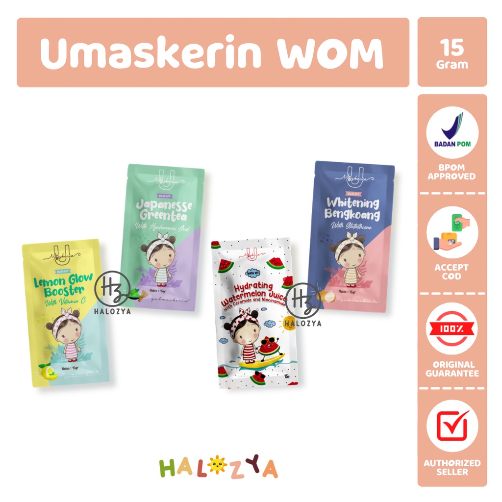 [BPOM] Masker Wajah Bubuk Organik Wash Off Mask 15 gram by Umaskerin