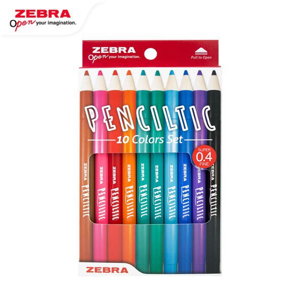 

ZEBRA PENCILTIC FINELINER SUPER FINE 0.4 | KEMASAN 10 COLORS PULPEN WARNA HIAS