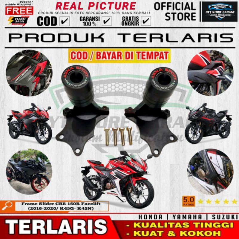 Bracket frame slider pengaman fairing bodi Honda CBR 150r facelift | Variasi part Pelindung bodi Hon