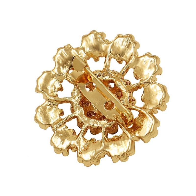 12 pcs gold &amp; silver flower short needle safety brooch M30089