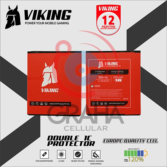 BATERAI / BATTERY / BATRE XIAOMI REDMI 2 / BM44 VIKING DOUBLE POWER