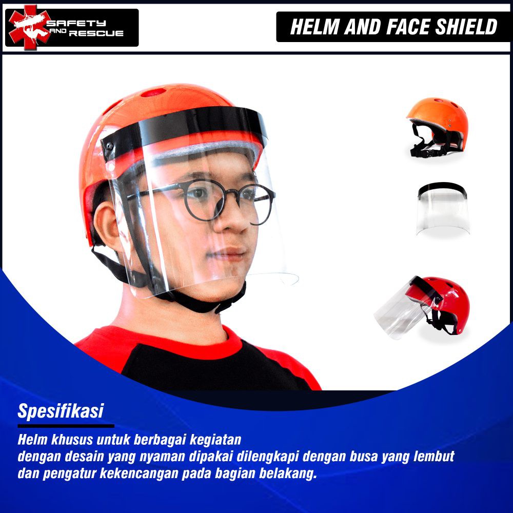 Helm and Face Shield - Helm - Face shield - Pelindung kepala
