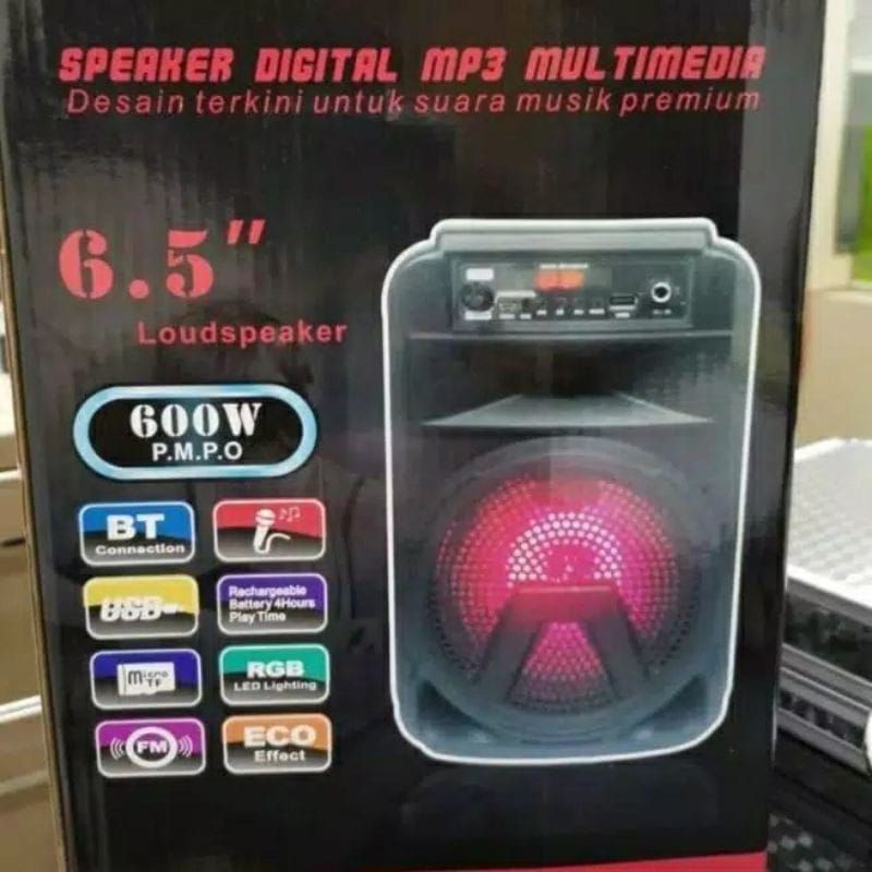 Termurah Speaker Bluetooth Karaoke Fleco, 6.5 Inch F-3363 / 3362 / F-6011 Free Mic + Remote