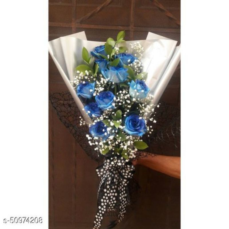 BUKET BUNGA ASLI | BUKET BUNGA 10 KUNTUM-BLUE