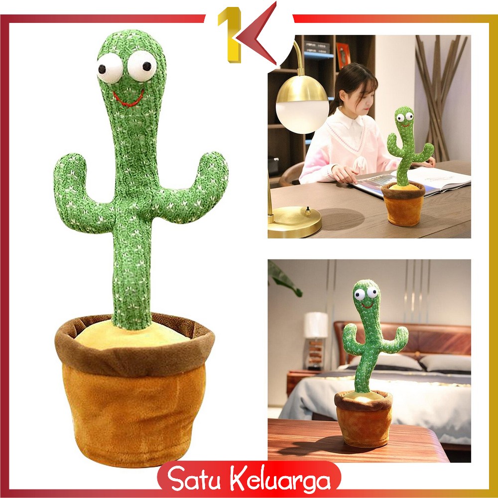 SK-M179 Mainan Kaktus Bergoyang Dancing Cactus Boneka Kaktus Goyang dan Bicara Kaktus Joget Ngomong