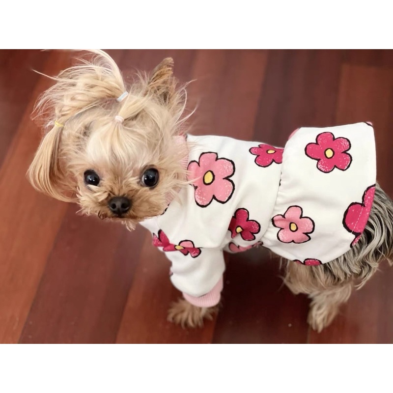 Pink Flower Top &amp; Dress for Cat Dog Baju Anjing Kucing Lucu