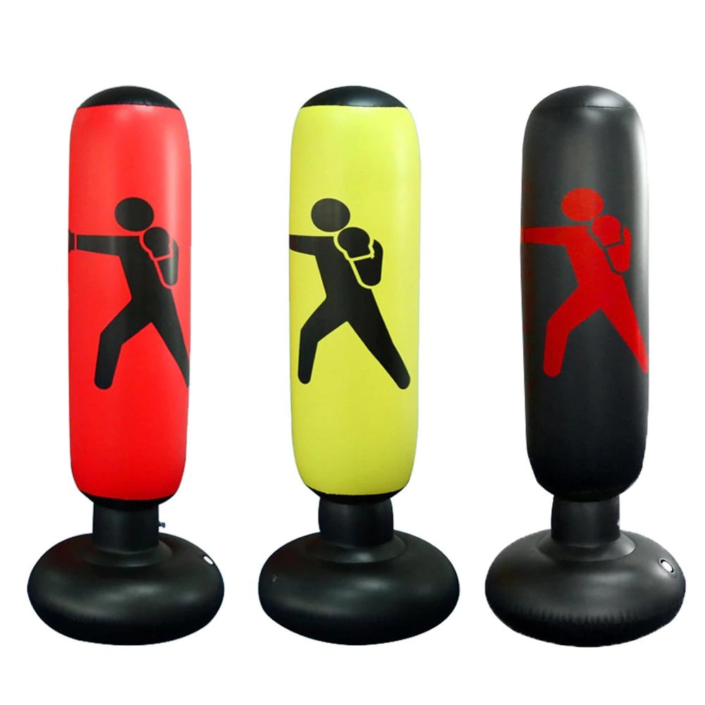 Jusenda Vertical Punching Bag Tiang Samsak Tinju Boxing Punch Target Inflatable 1.6 Meter - Black