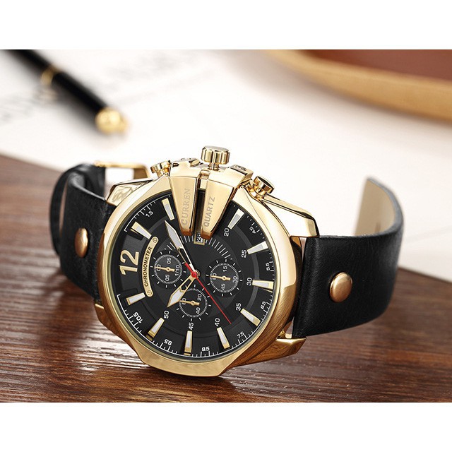 Jam Tangan Pria CURREN 8176 Kulit ORIGINAL Chronograph Tidak Aktif