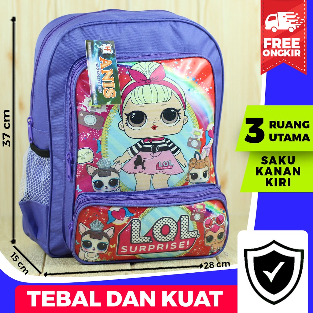 Tas Gendong Anak Cewek Gambar Kartun LOL Lucu Murah Berkualitas Keren Terbaru Tas Sekolah PAUD SD TK