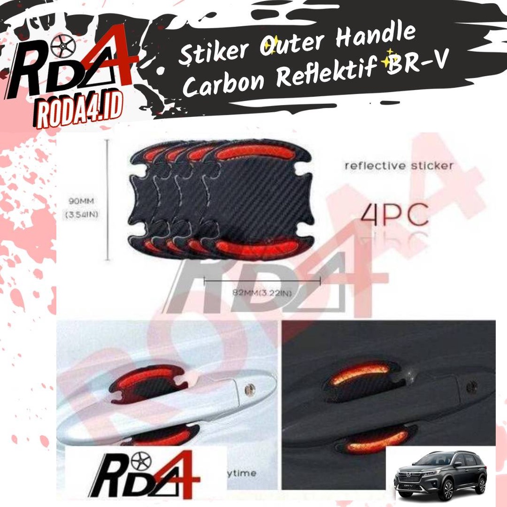 Stiker Outer Handle Carbon Reflektif BR-V