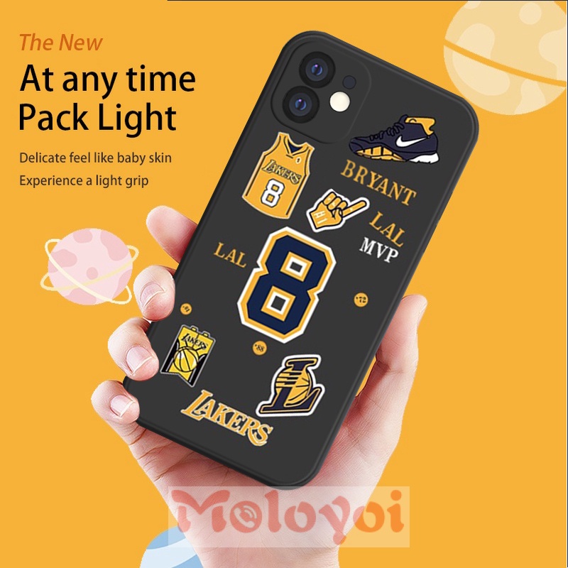 Trendy N.B.A Kobe Label Lakers Casing Vivo Y21 2021 Y33S Y20S Y12 Y21S Y11 Y20 Y20I Y17 Y15 Y91 Y53 Y51 Y12I Y53S Y50 Y30 Y30I Y93 Y95 Y31 2021 Y51A Y91C Soft TPU Boy's Back Cover