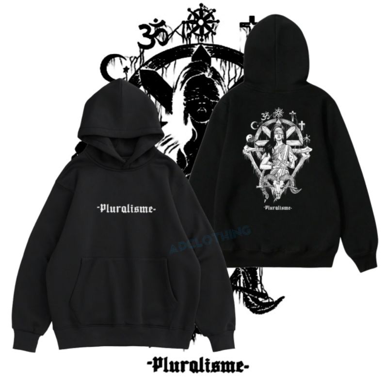 SWEATER HOODIE DEWASA PLURALISME TOLERANCE Baphomet HITAM S M L XL XXL UNISEX