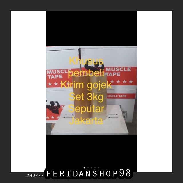 

FS41 SELOTIP & DOUBLE TAPE LAKBAN MUSCLE 2 ATK INCH 90 YARD KHUSUS GOJEK BY FERIDANSHOP98