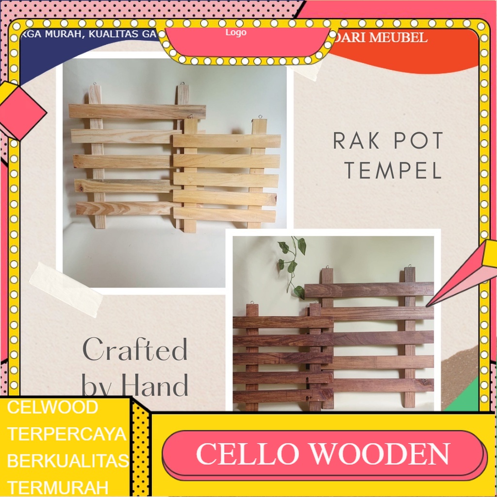 Rak Pot Tempel Dinding Alas Pot Dinding Kayu Vertical Garden Wall Gardening Rack /wooden/wooden craf