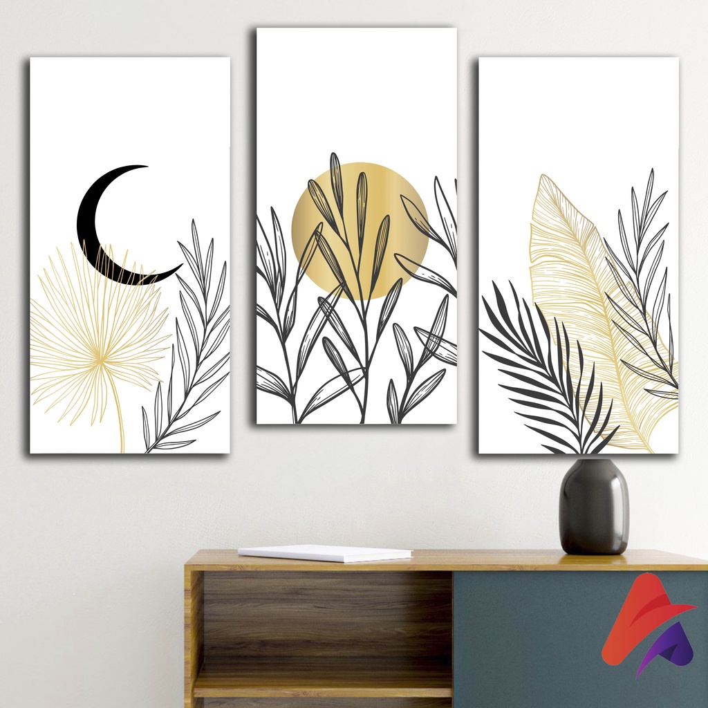 APOLITO (15X30 CM)HIASAN DINDING BUNGA BOTANICAL WALL DECOR PAJANGAN DINDING HIAS HIASAN DINDING ABSTRAK