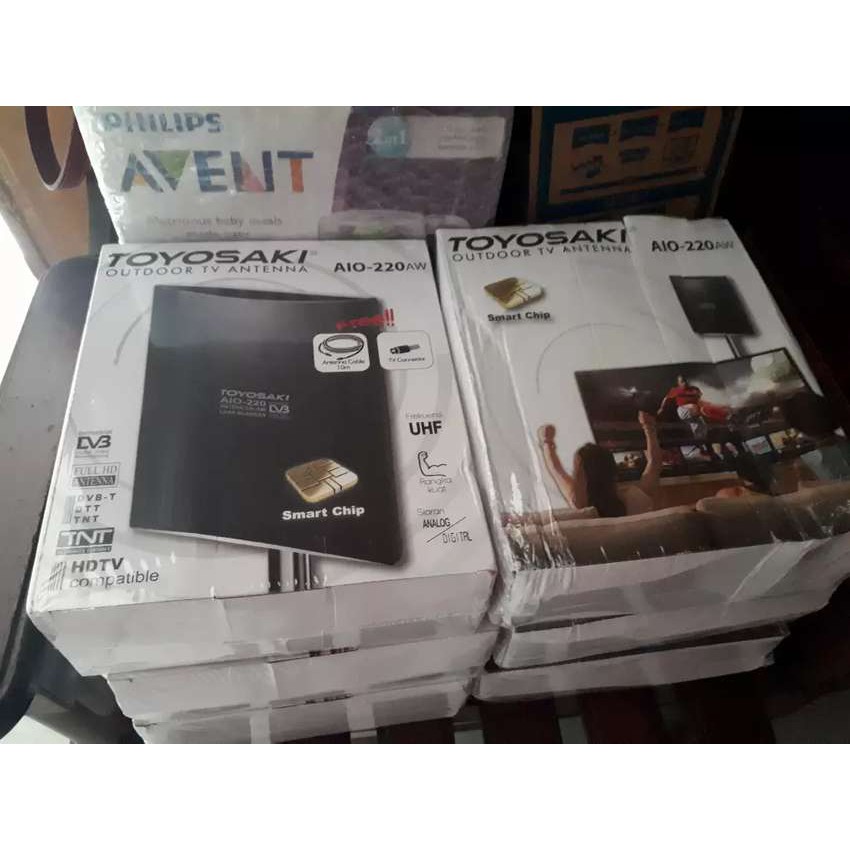 Antena TV Toyosaki Aio 220 + KABEL 10 M INDOOR / OUTDOOR LUAR DALAM