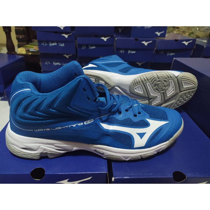 Sepatu Voli Sepatu Mizuno WLZ 6 MID Premium Import Warna Biru
