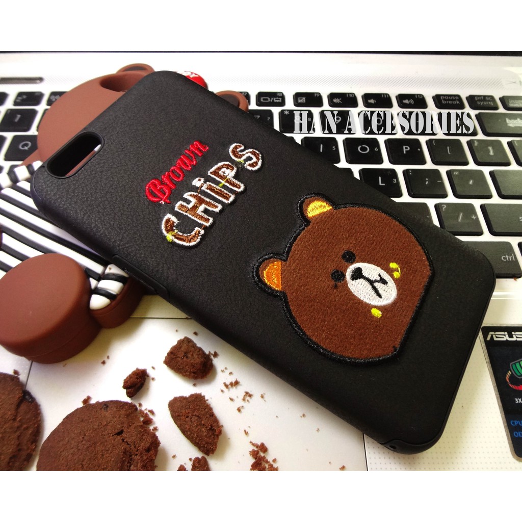 VIVO Y55 Leather SoftCase Style Motif 3D Choco Bear / Softcase Motif