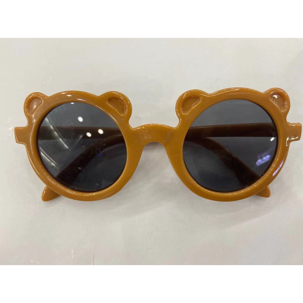【CT】Kacamata Anak New Trend/Fashion Anak Terbaru Telinga Beruang High Quality-coklat