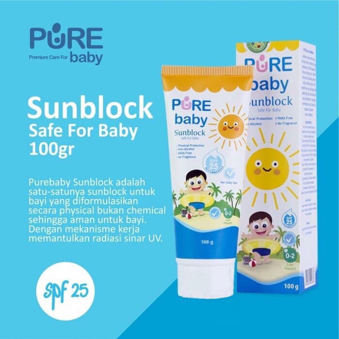 Pure BB Baby Sunblock For Baby Kids 100gr Krim Pelindung Matahari Sun Screen