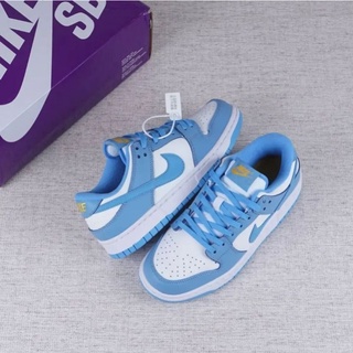 black and light blue dunks