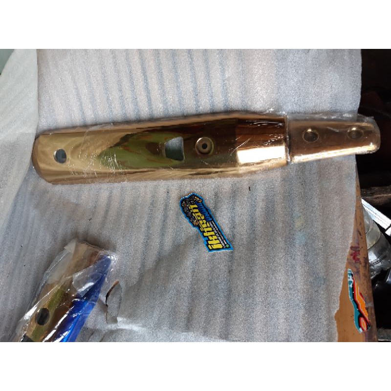 tameng knalpot nouvo z gold polos