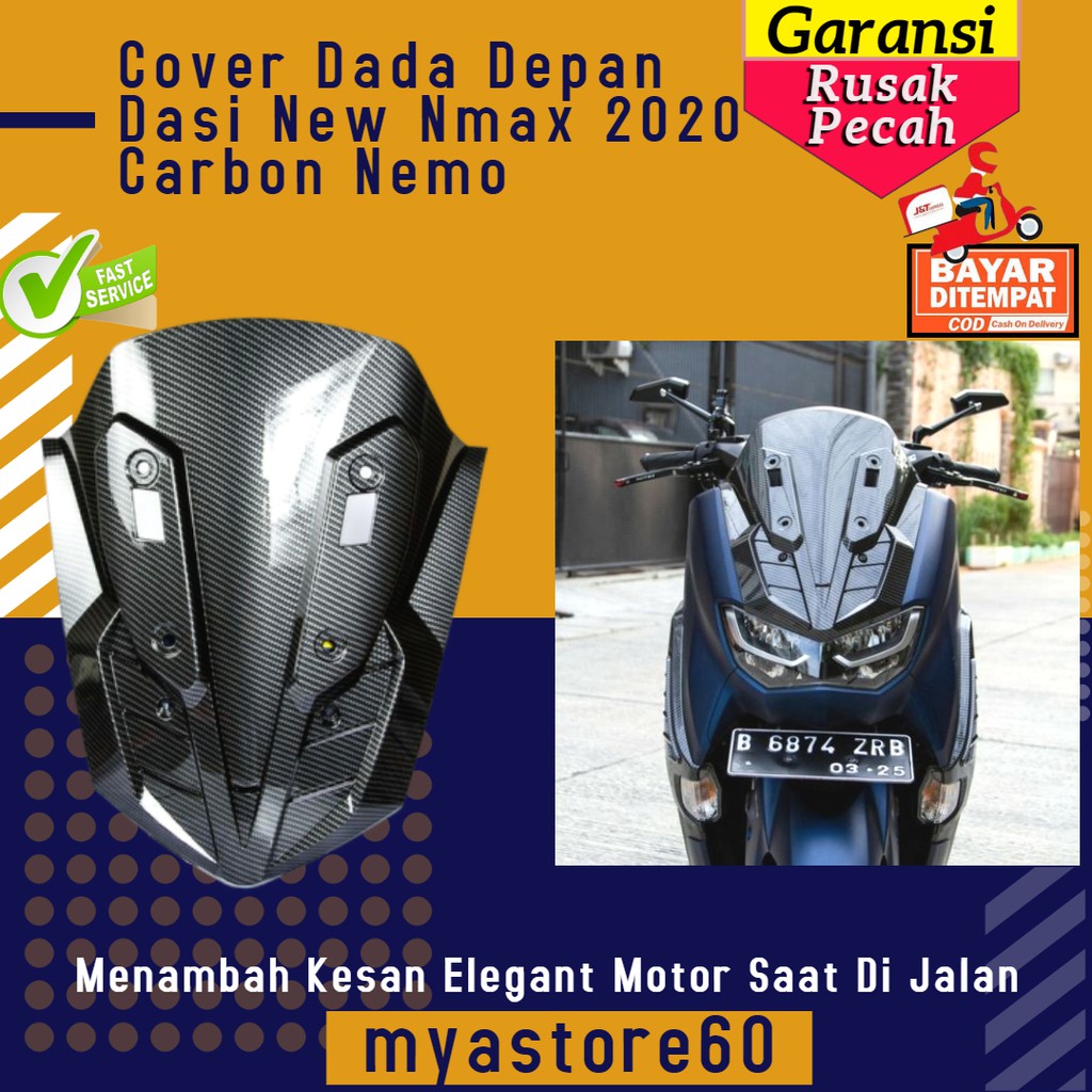 Cover Tutup Dada Depan Dasi Atas Depan New Nmax 2020 Carbon Nemo Depan Variasi Nmax Aksesoris Nmax