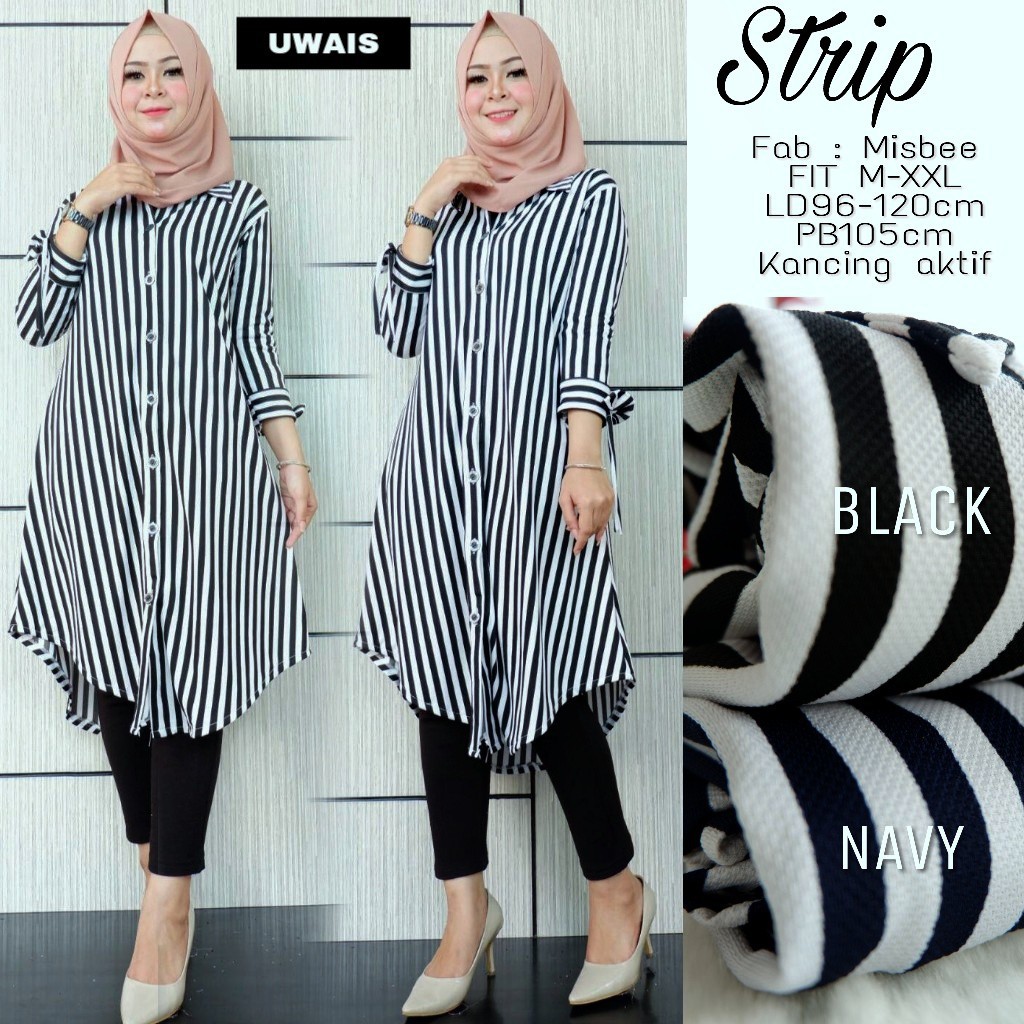 ATASAN PESTA PARTY NIKAHAN WISUDA KULIAH QWE/ STRIP TUNIK BY UWAIS