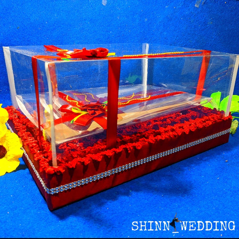 kotak seserahan pernikahan 1 set lengkap Isi 4 box kotak hantaran parcel mika unik kekinian murah le