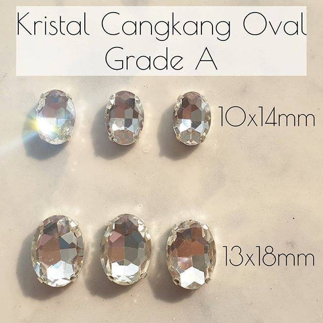 CK605 | 1 Lusin C. KACA Oval 10x14 mm kristal cangkang