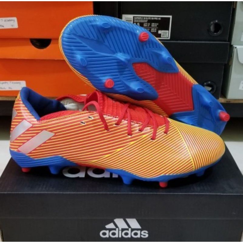 sepatu bola adidas nemeziz 19.3 orange blue Fg