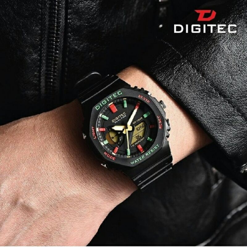 JAM TANGAN PRIA DIGITEC  DA 2119 / 3119 dual time original WR