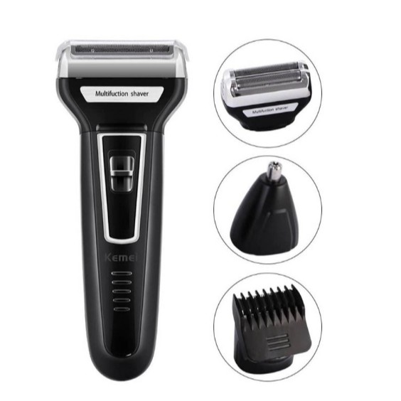 Alat Cukur Kumis Jenggot Rambut Multifungsi 3 In 1 Shaver Kemei Km 655