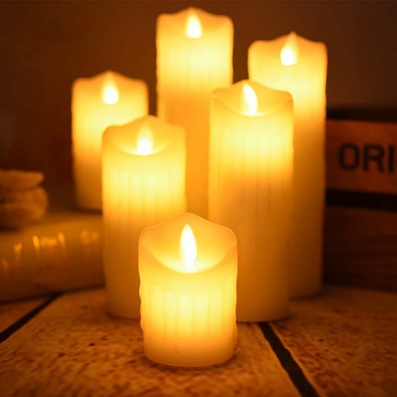 GROSIR Lilin LED Elektrik Murah Candle Dekor Lilin Leleh PVC d 7,5 cm